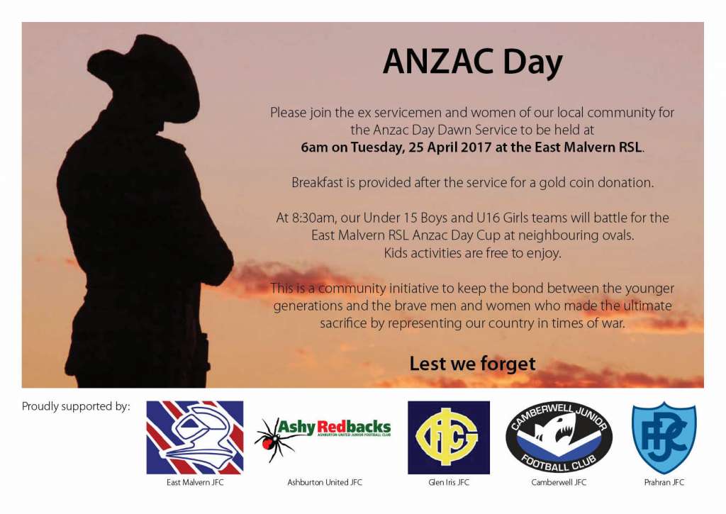 Sharks at East Malvern RSL ANZAC Day Cup match – Tuesday, 25 April 2017