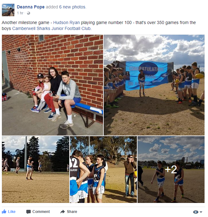 Congratulations to the Ryan family with over 350 games for Camberwell Sharks