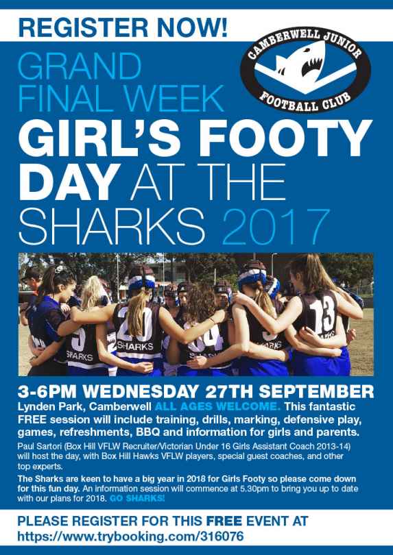GRAND FINAL WEEK GIRL’S FOOTY DAY AT THE SHARKS 2017