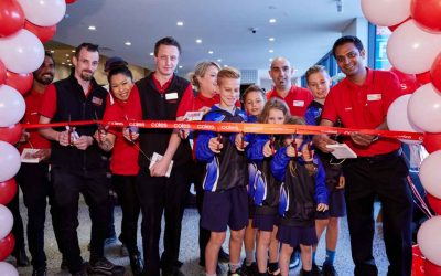 Sharks cut ribbon for Coles Opening